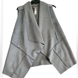 CHICO’S Suede Gray Vest NWT